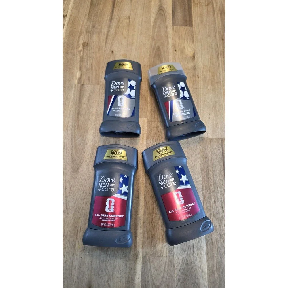 NEW Lot Of 4 Dove Men+Care FIFA World Cup Deodorant 2.6 oz. ea. Striker All Star